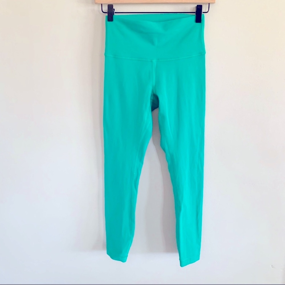 Wunder Under 7/8 aqua lululemon leggings